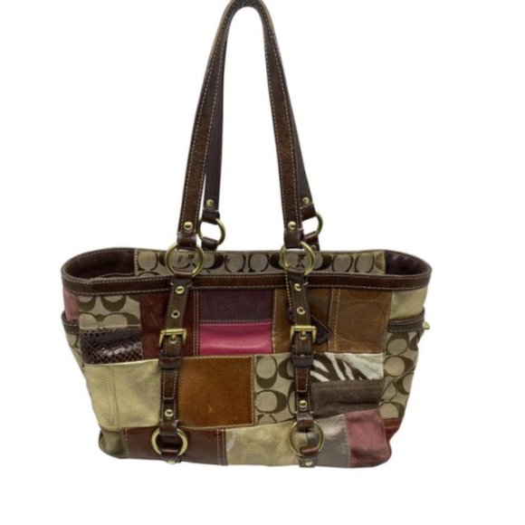 Coach Handbags - COACH Medium Size Patchwork Multi-Color Tote Bag